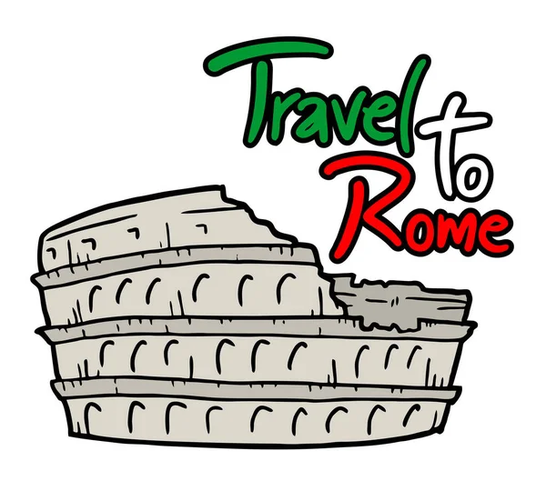 Voyage Rome Illustration Vectorielle — Image vectorielle
