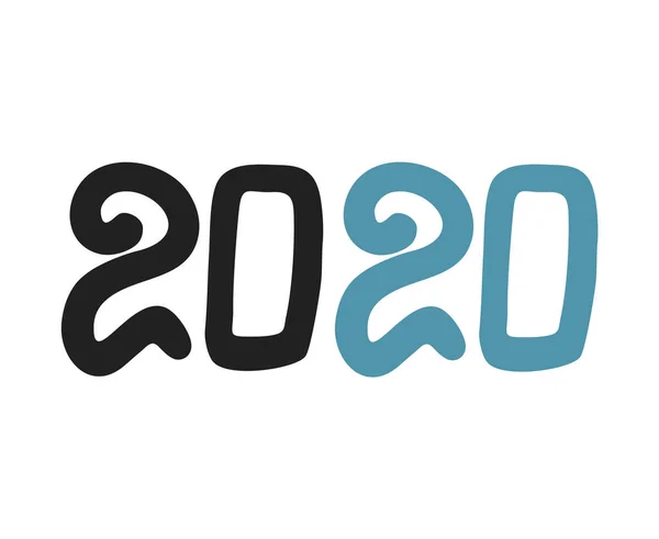 Nieuw Jaar 2020 Symbool Vector Illustratie — Stockvector
