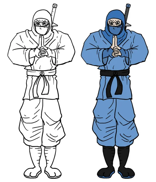 Ilustração Vetorial Ninja Cor — Vetor de Stock