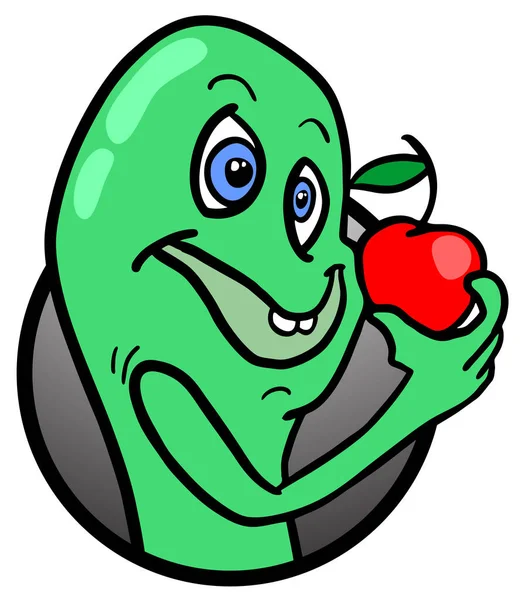 Vectorillustratie Apple Worm — Stockvector