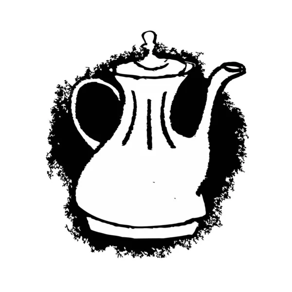 Hand Drawn Sketch Kettle — Stock Vector