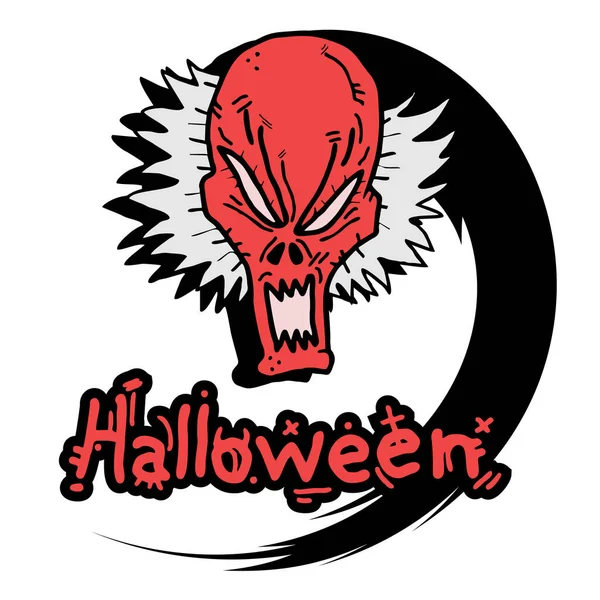 Halloween Emblema Vetor Ilustração — Vetor de Stock