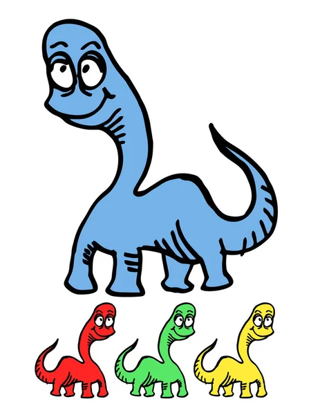 Cartoon Illustratie Van Een Dinosaurus — Stockvector