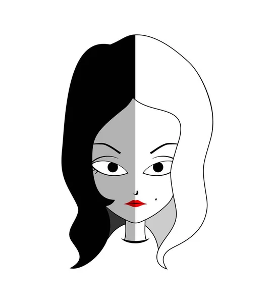 Mujer Creativa Cabeza Dibujar — Vector de stock