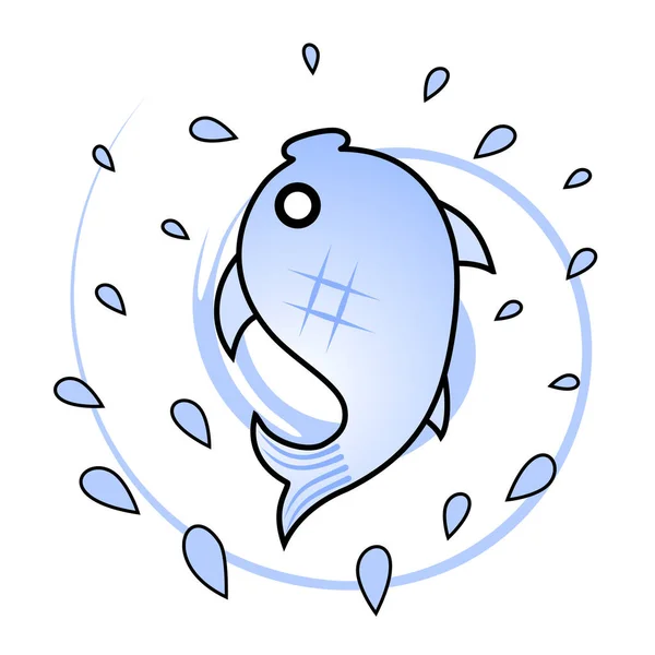 Icono Pescado Vector Ilustración — Vector de stock