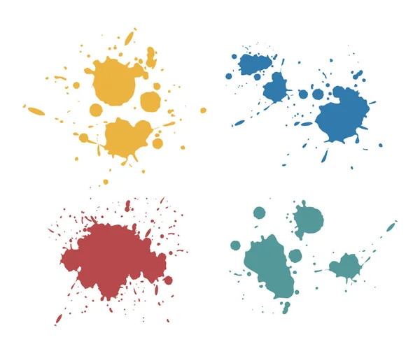Zestaw Barwiących Plam Atramentu — Wektor stockowy
