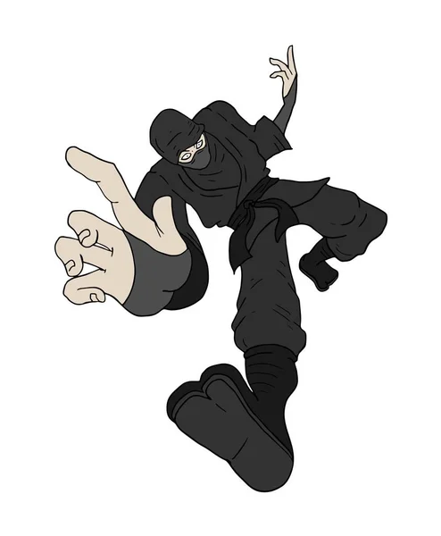 Hançer Ninja Saldırısı Tasarımı — Stok Vektör