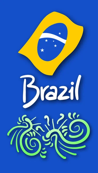 Brasil Tarjeta Vector Ilustración — Vector de stock