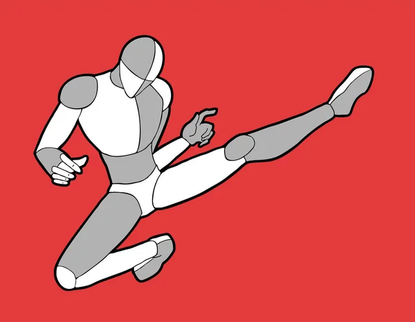 Kick Fighter Illustrazione Vettoriale — Vettoriale Stock