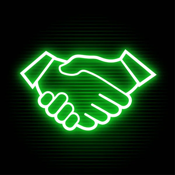 Neon Friends Hands Symbol — Vector de stock