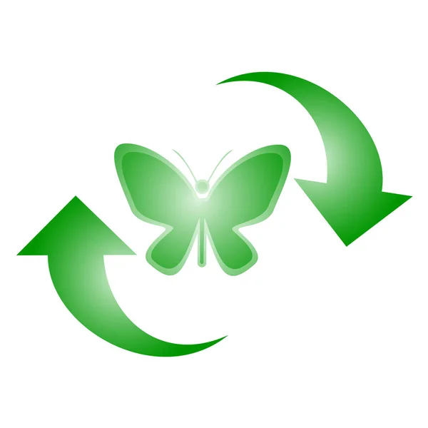 Green Butterfly Vector Illustration — Image vectorielle