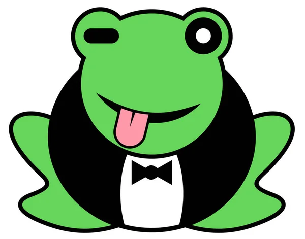 Funny Frog Vector Illustration — Stock Vector