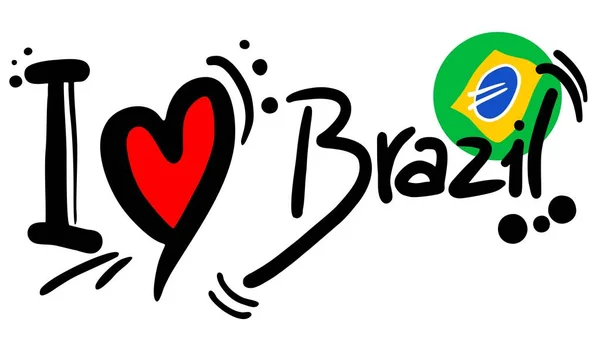 Brazilië Liefde Vector Illustratie — Stockvector