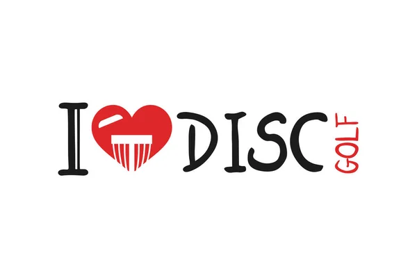 Disk Golf Sembolüne Bayılırım — Stok Vektör