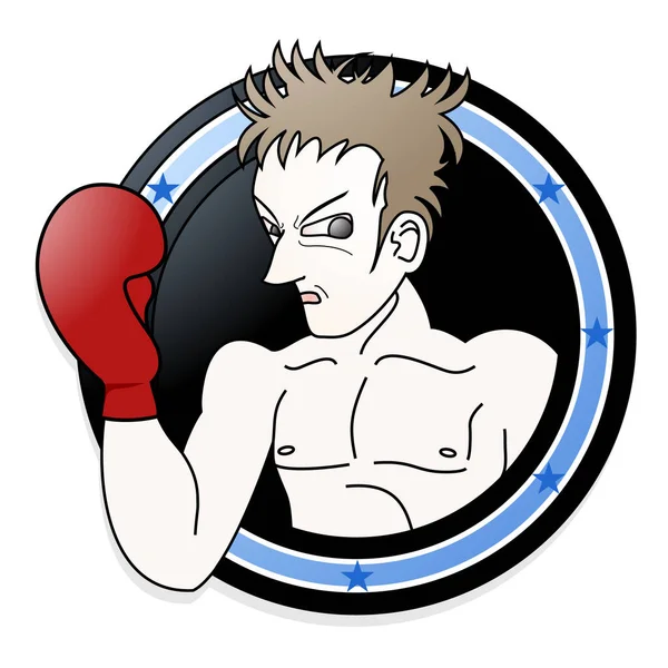 Vector Cartoon Illustratie Van Boxer — Stockvector