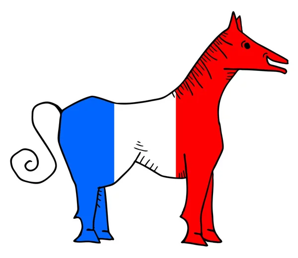 França Cavalo Vetor Ilustração — Vetor de Stock