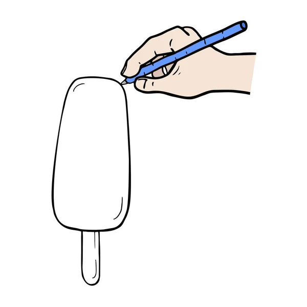 冰淇淋绘图矢量图解 — 图库矢量图片