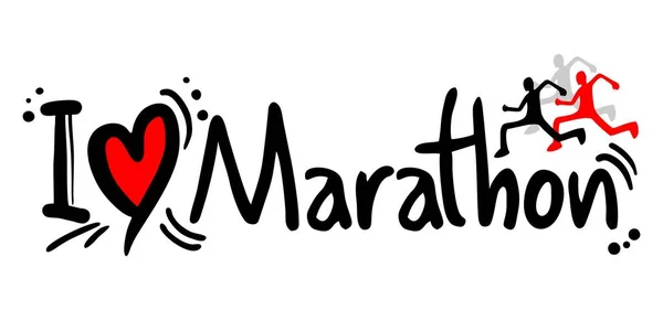 Marathon Love Vector Illustration — Stock Vector