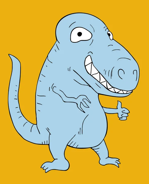 Grappige Dinosaurus Vector Illustratie — Stockvector