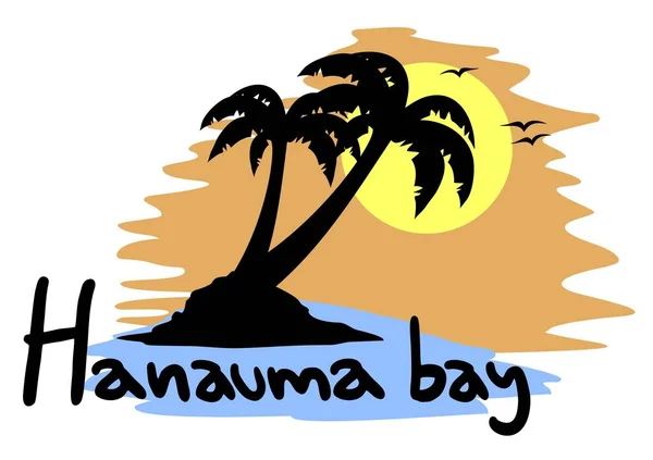 Hanauma Bay Παραλία Διανυσματική Απεικόνιση — Διανυσματικό Αρχείο