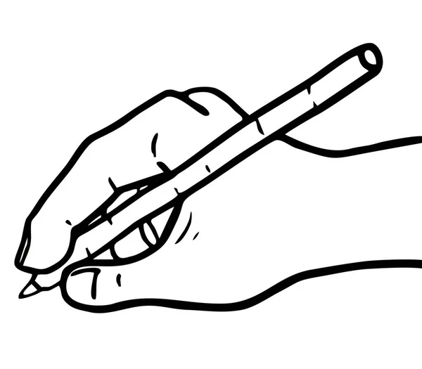 手と鉛筆のベクトル図 — ストックベクタ