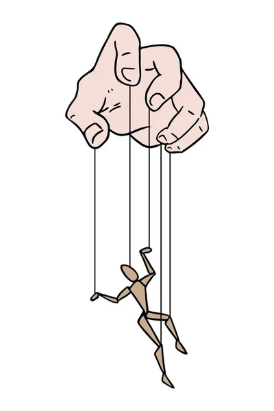 Illustration Vectorielle Marionnette Commande Manuelle — Image vectorielle