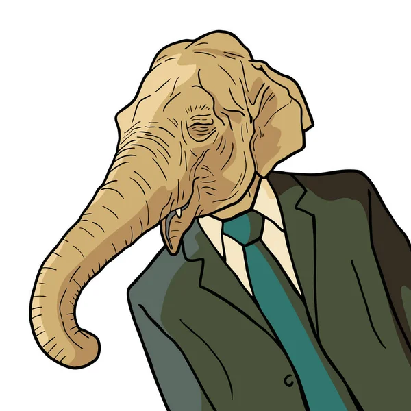 Vector Ilustración Elefante Traje — Archivo Imágenes Vectoriales