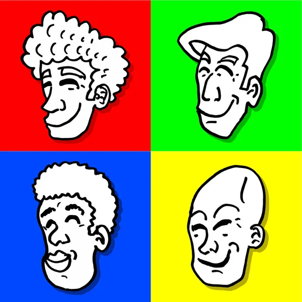 Vektorillustration Von Charakteren Mit Einem Lächeln — Stockvektor
