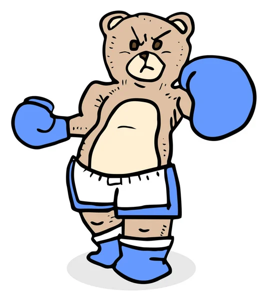 Vektorová Ilustrace Kresleného Medvěda Boxera — Stockový vektor