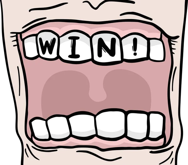 Vektorová Ilustrace Win Mouth — Stockový vektor