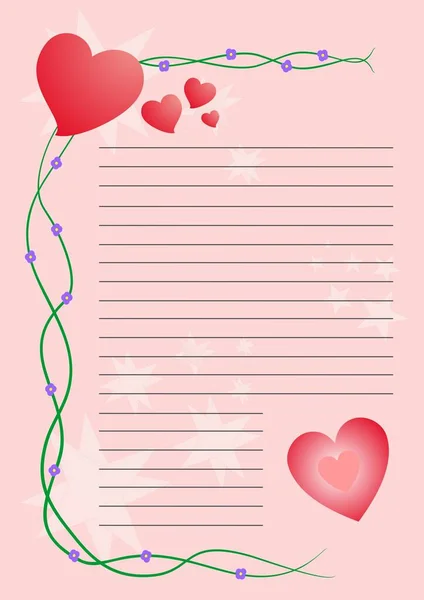 Valentine Day Hearts Illustration Place Text — Stockvektor