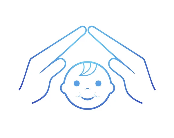 Ilustracja Wektor Symbolu Ochrony Dziecka — Wektor stockowy