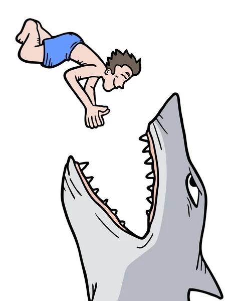 Ilustrace Vektoru Nebezpečí Žraloka — Stockový vektor