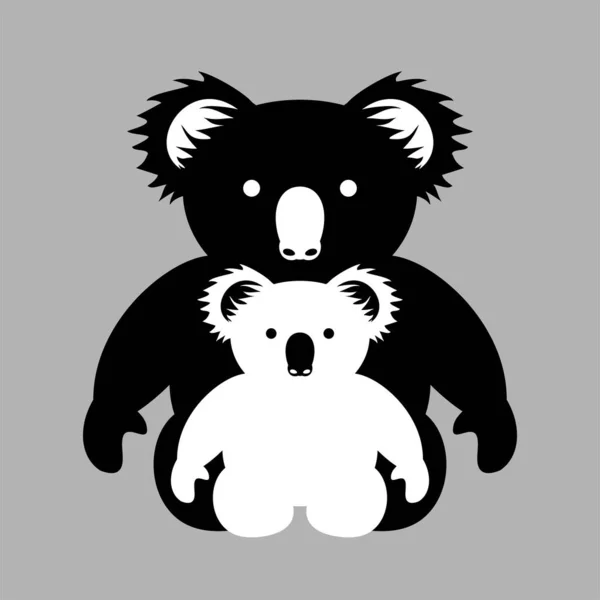 Koala Symbol Rodziny Wektor Ilustracja — Wektor stockowy