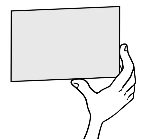 Ręka Trzymająca Białą Kartkę Wiadomością — Wektor stockowy