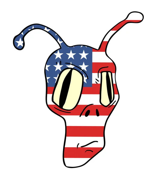 American Alien Mask Vector Illustration — Stock Vector