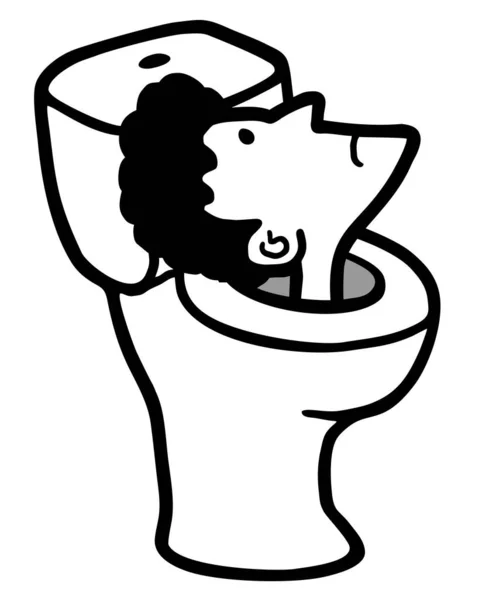 トイレのベクトル図の顔 — ストックベクタ