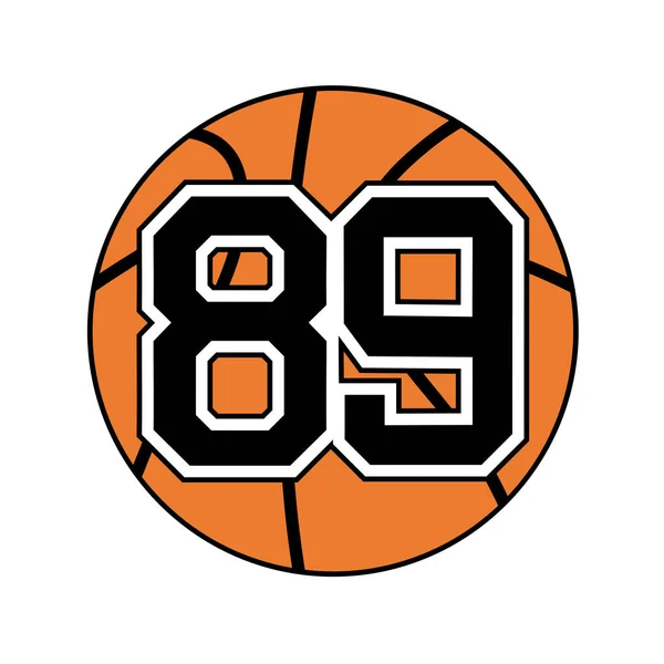 Pallone Basket Con Numero — Vettoriale Stock