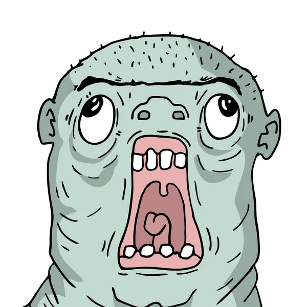 Ugly Ogre Face Vector Illustration — Stock Vector