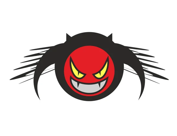Halloween Logo Scary Face Vector Illustration — Archivo Imágenes Vectoriales