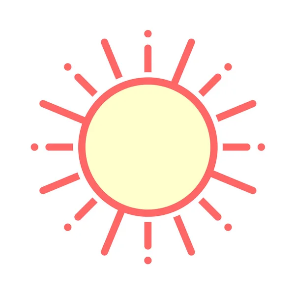 Flache Sonne Symbol Vektor Illustration — Stockvektor