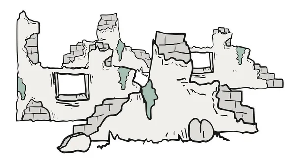 Vektor Illustration Der Cartoon Ruine Haus Ikone — Stockvektor
