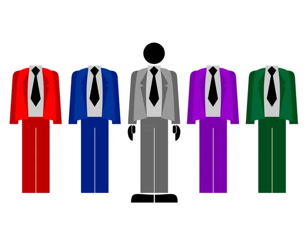 Línea Trajes Negocios Coloridos — Vector de stock