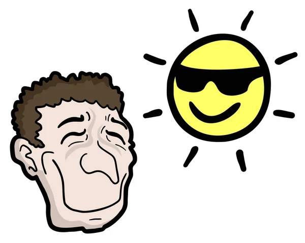 Ilustración Vectorial Feliz Sol — Archivo Imágenes Vectoriales