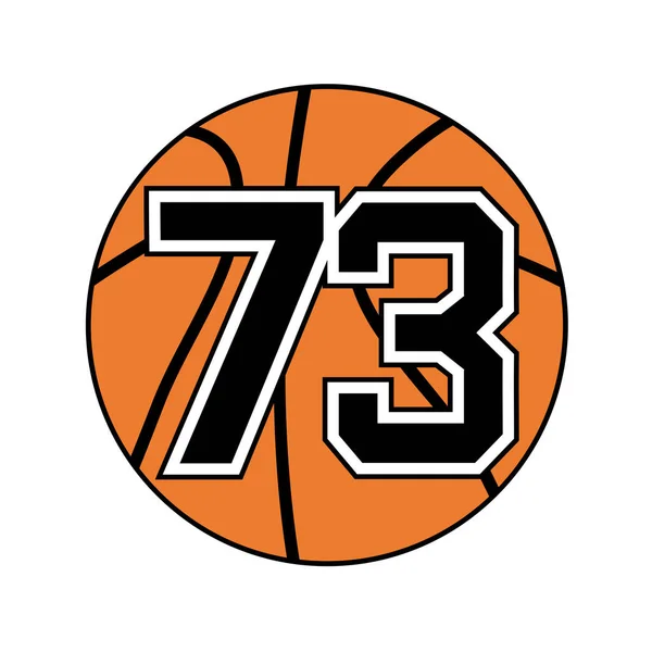Numaralı Basketbol Sembolü — Stok Vektör