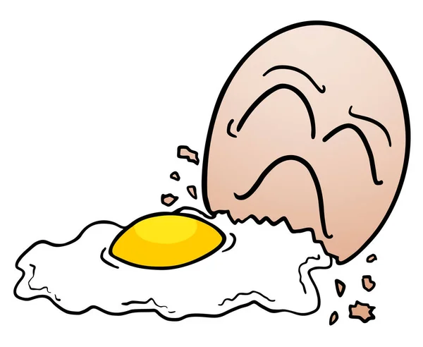 Zlomený Vektorový Obrázek Vajíčka — Stockový vektor