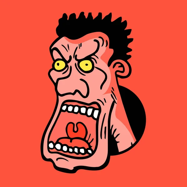 Evil Face Vector Illustration — 스톡 벡터