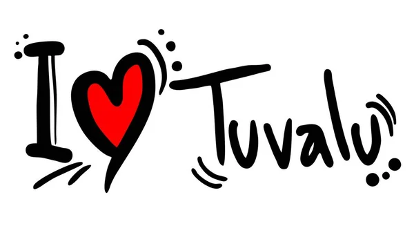 Lettering Love Tuvalu Vector Illustration — Wektor stockowy