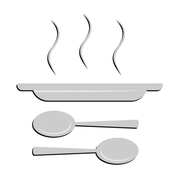 Vector Set Utensil Hot Soup Bowl — Wektor stockowy