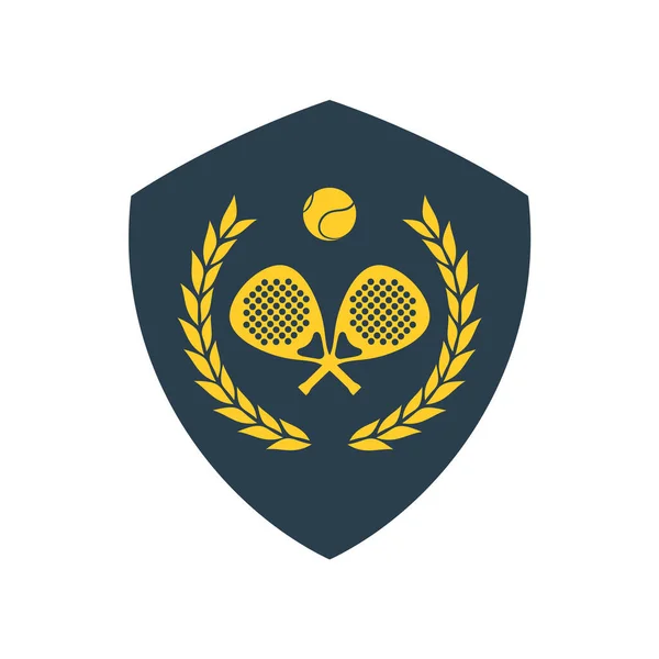 Elegante Padel Esporte Emblema Vetor Ilustração — Vetor de Stock